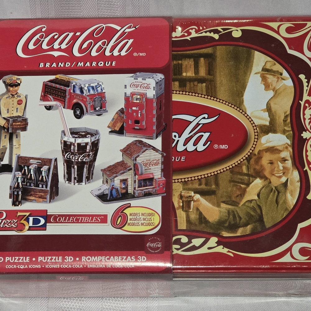 Coca Cola Wrebbit Puzz 3D Puzzle Foam  New Sealed Collectible Tin!